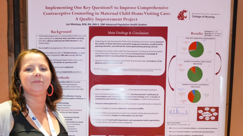 Lori Montoya '25,  presented a quality improvement project on implementing One Key Question® in home visiting programs. 