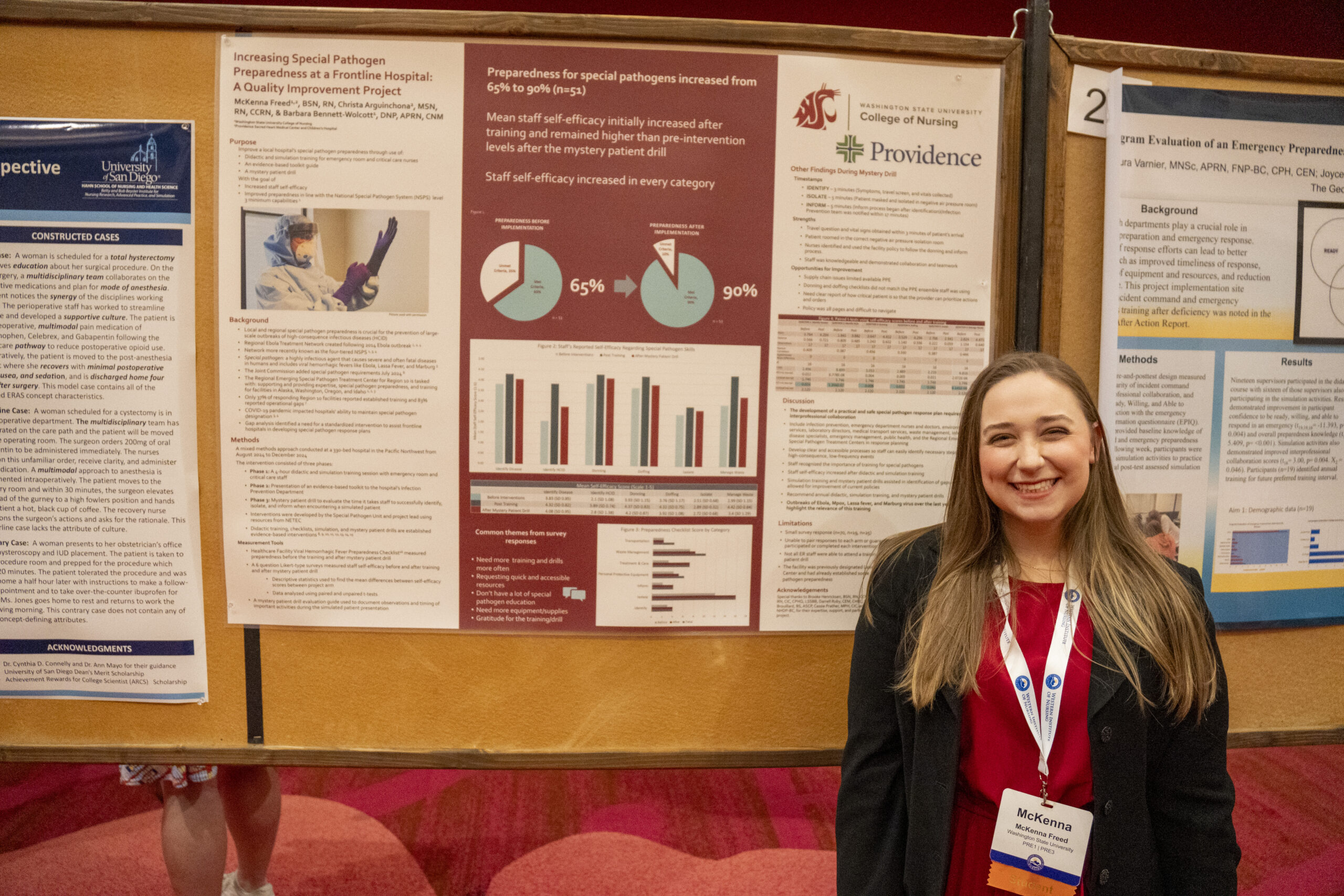 McKenna Freed, BSN, RN presenting her poster at WIN 2025.