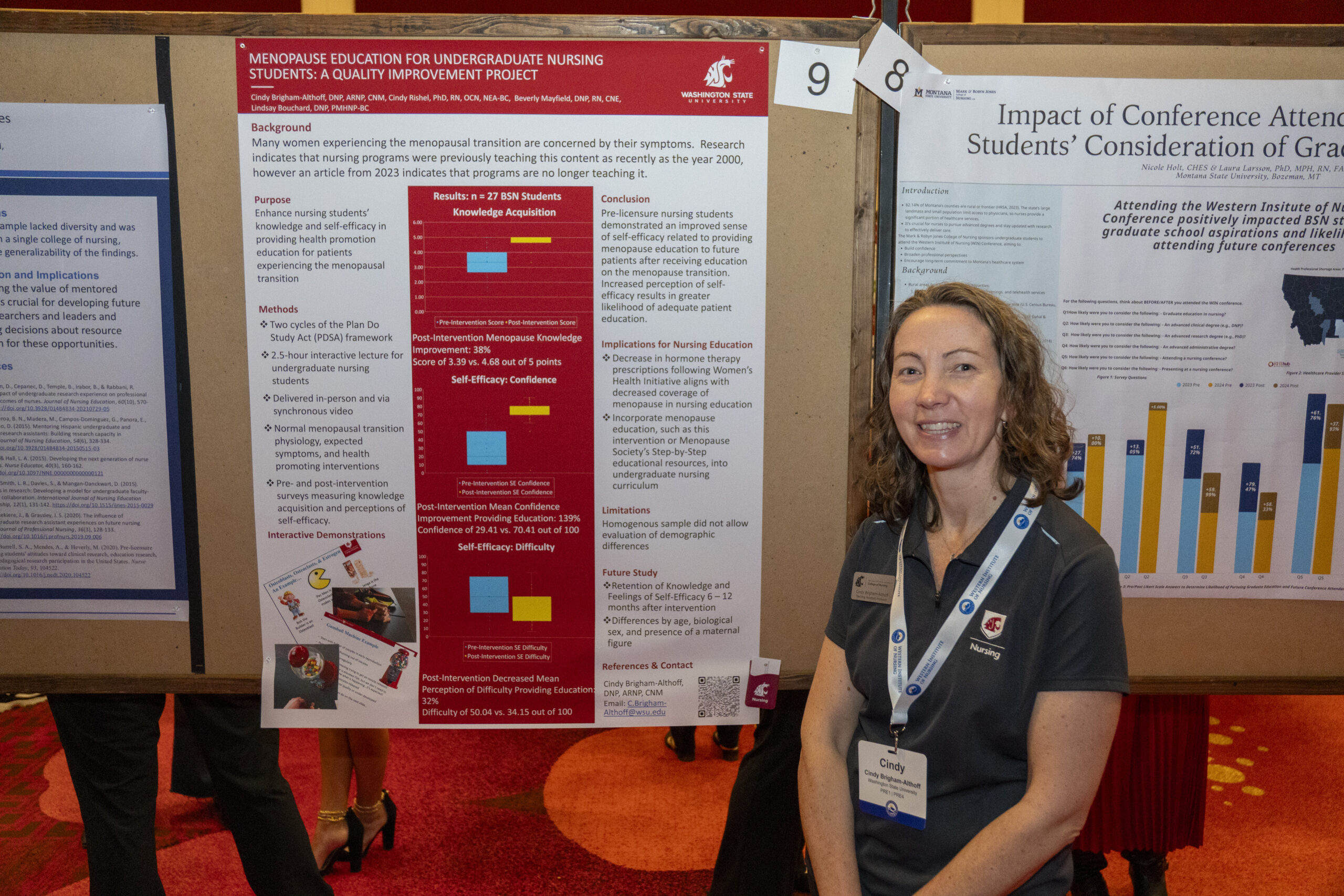 Cindy Brigham-Althoff, DNP, ARNP, CNM, poster session at WIN 2025.