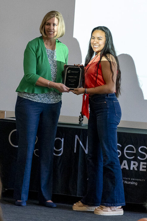 Clinical Excellence award presented to Anayansi Lopez by Dr. Tiffanie Rampley