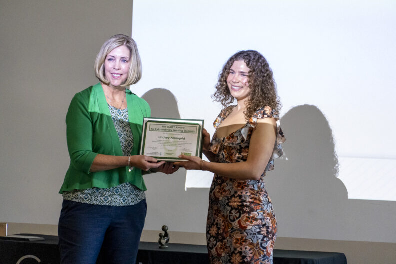 DAISY Award presented to Lindsey Palmquist by Dr. Tiffanie Rampley