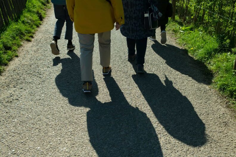 Children walking to school.