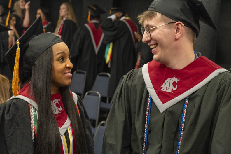 Semirah Tesfai and Erik Rotness eagerly awaiting convocation. 