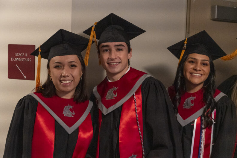 WSU BSN graduates posing before Fall 2025 convocation.
