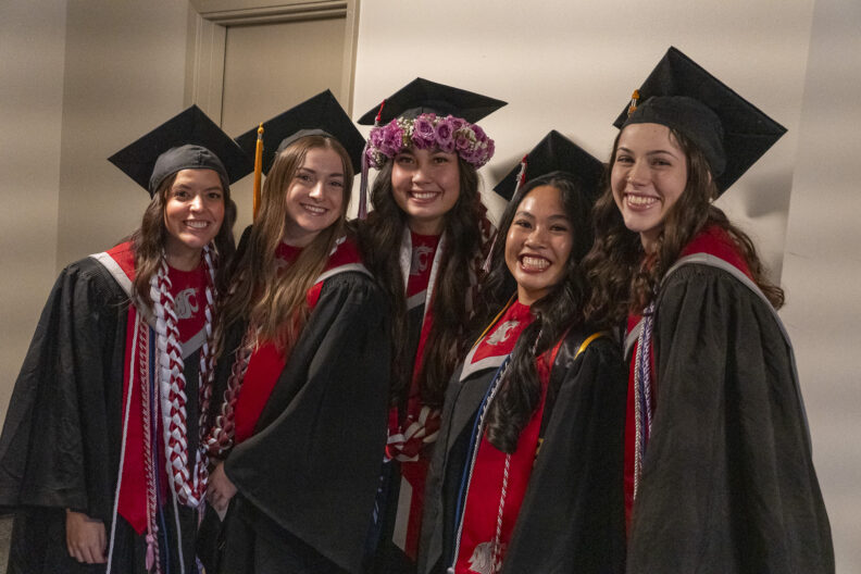 WSU BSN graduates posing before Fall 2025 convocation.