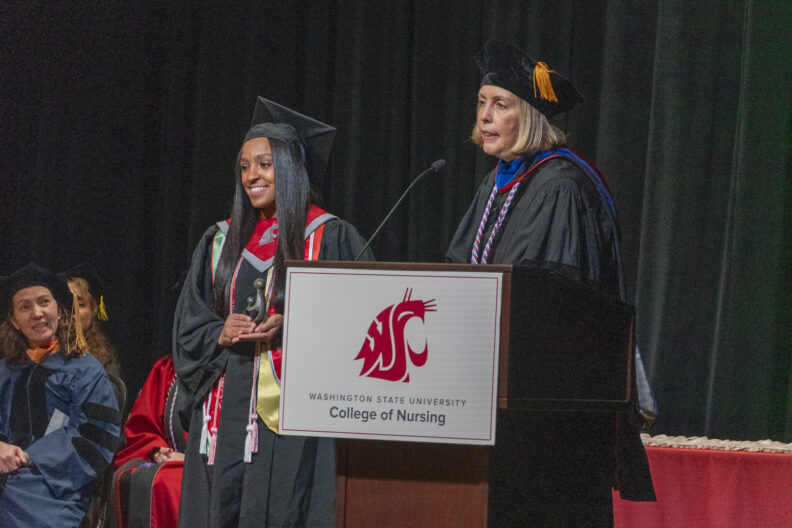 Semirah Tesfai, BSN '25, was presented with the DAISY Award for Extraordinary Nursing Students.