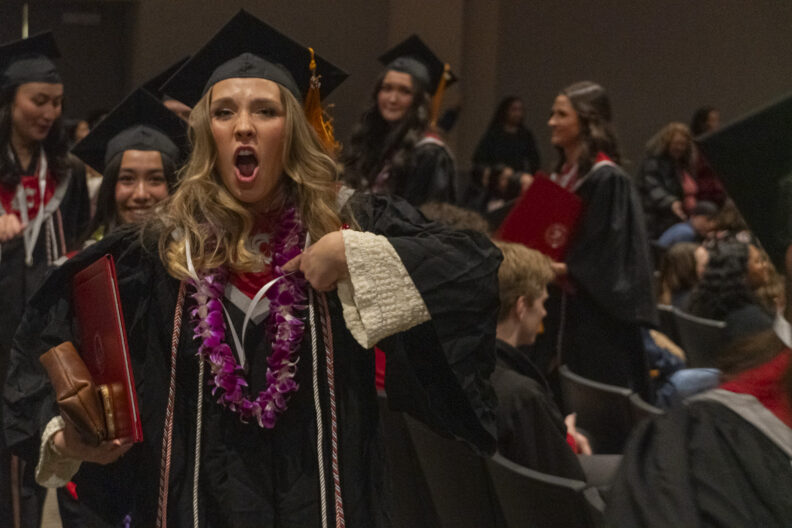 WSU BSN graduate with nursing pin, Fall class of 2025.