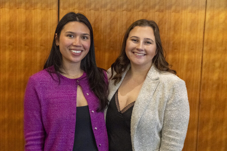 WSU College of Nursing Honors College recognition for Emma Peterson and Jessi Macrae.