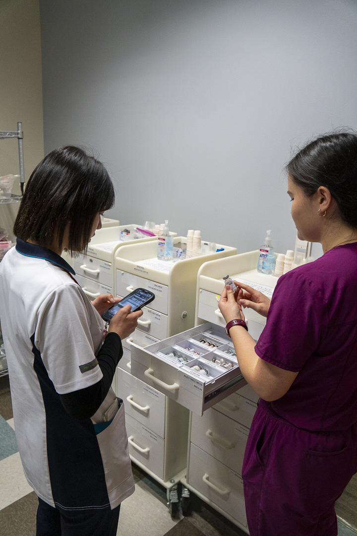 Iwate students learning about simulation in the WSU College of Nursing Center for Experiential Learning.