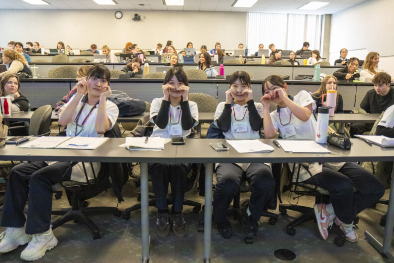 Iwate students presenting their research projects to WSU College of Nursing students.
