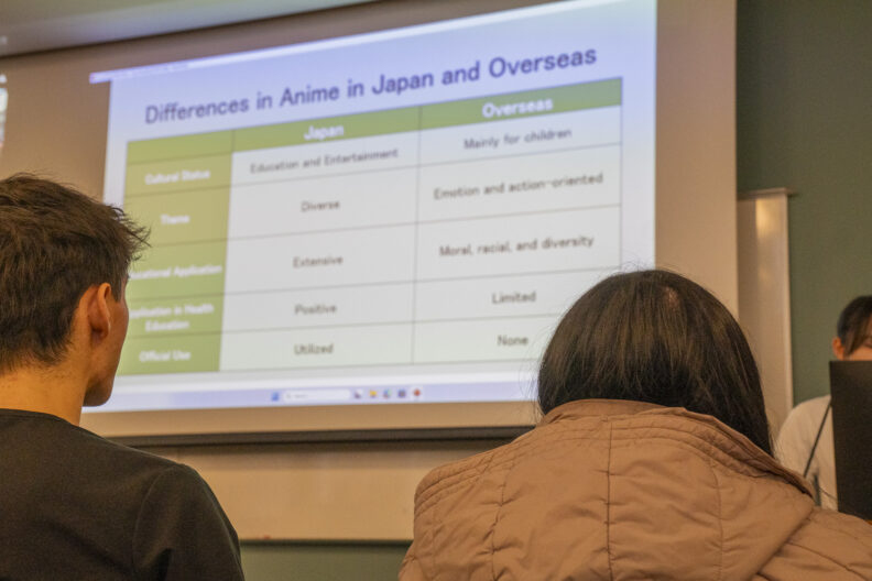 Iwate students presenting their research projects to WSU College of Nursing students.