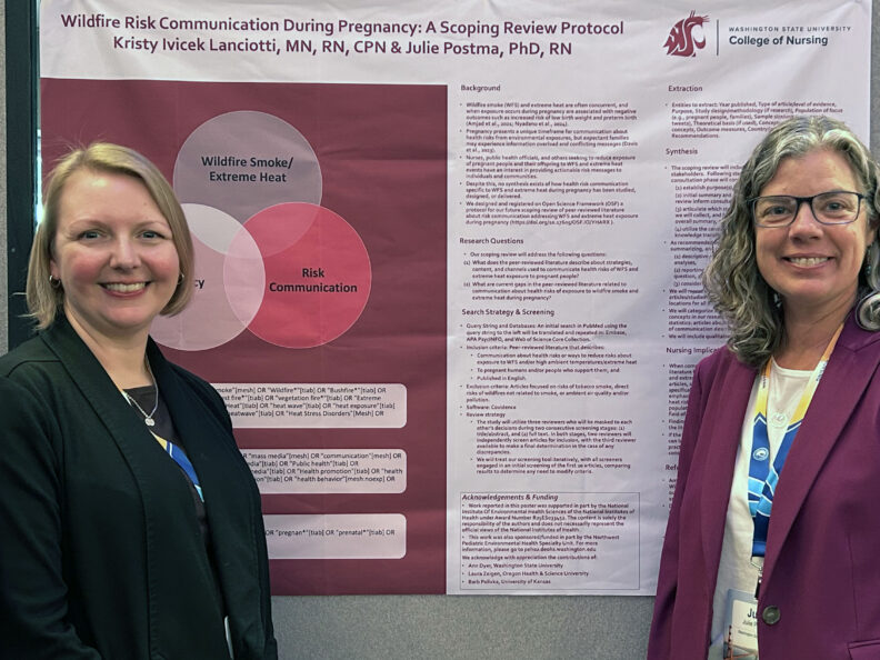 WSU College of Nursing PhD student, Kristy Ivicek Lanciotti, pictured with faculty advisor, Dr. Julie Postma at the 2026 WIN Conference.