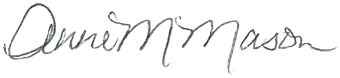 Anne Mason’s handwritten signature.