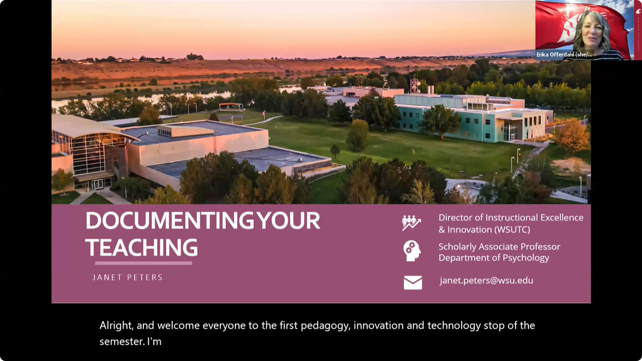 Watch a recording on YouTube of the Feb. 1, 2024 PIT Stops session facilitated by Janet Peters. The session was titled “Documenting Your Teaching.”