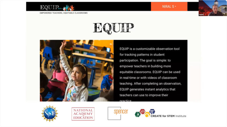 Watch a recording on YouTube of San Diego State Professor Daniel Reinholz. The session was titled “How do we know if our classroom is equitable?: An introduction to the EQUIP tool.”