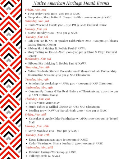Native American Heritage Month flyer