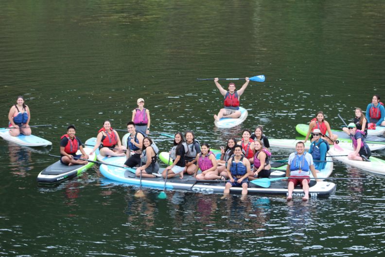 Seventeen students, pictured here with staff from Native Programs and Outdoor Rec