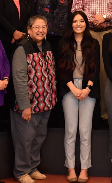 American Advisory Board member Gloria Atkins and Colville student Jaissa Grunlose