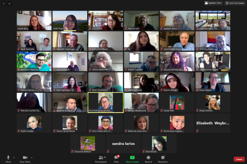 Photo of Zoom participants 