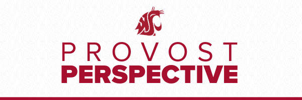 WSU home. WSU Cougar Head, Provost's Perspective underneath