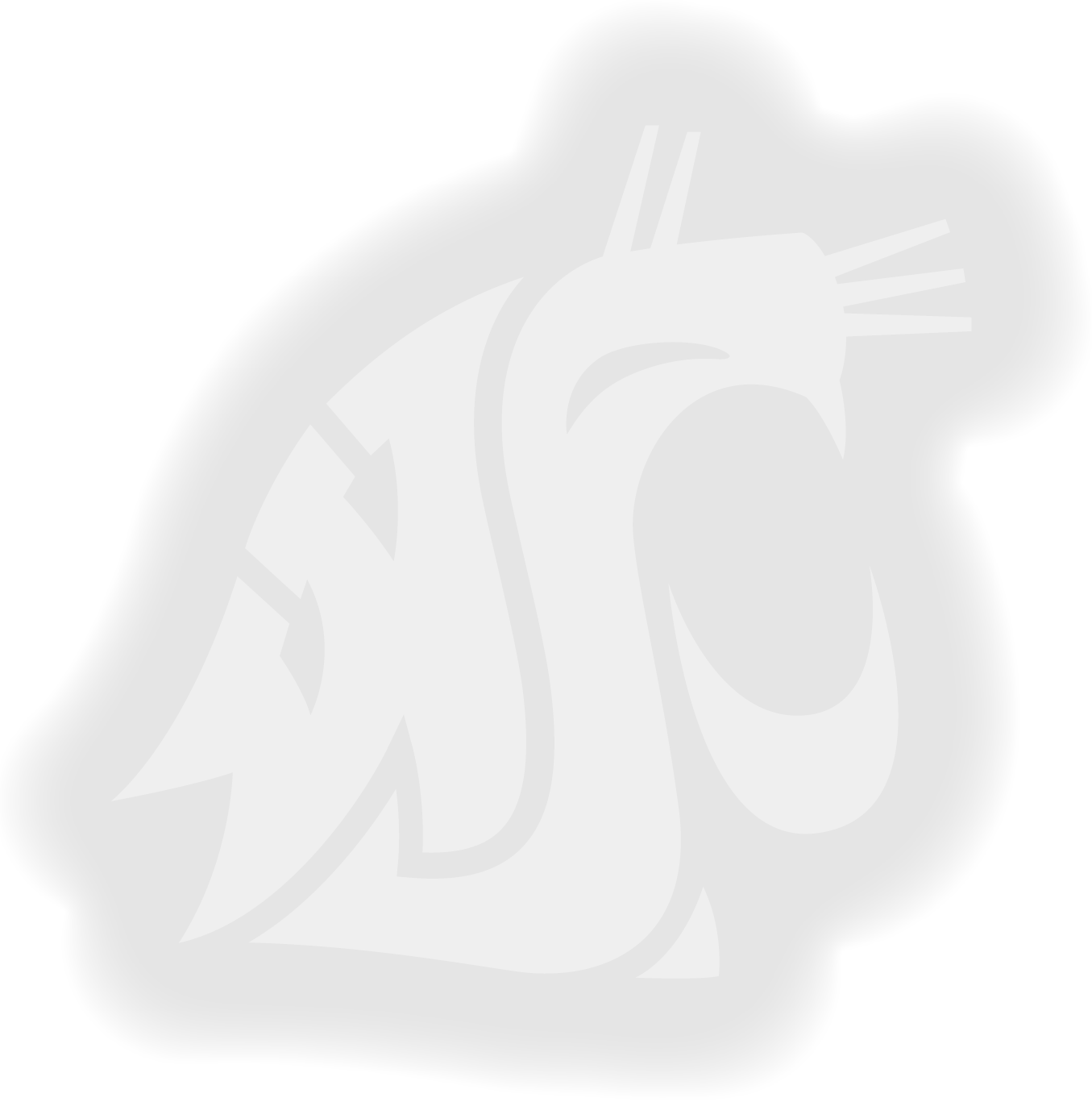 Cougar head formed from the letters W, S, and U. Dynamically revealed in the background through white space as the reader scrolls the page.