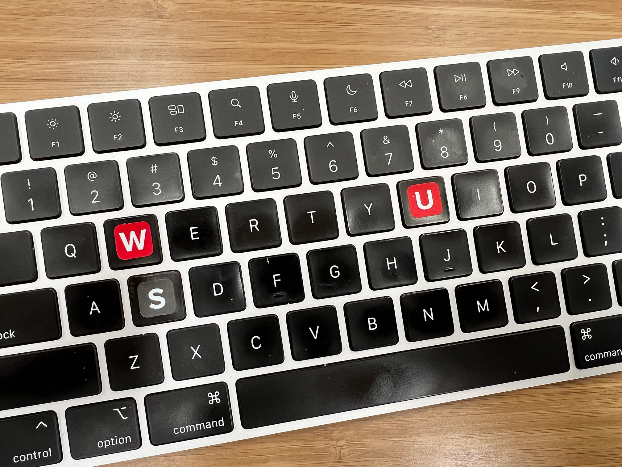 WSU stickers on keyboard