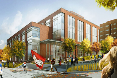 Artist's rendering of DCB with Butch waving flag