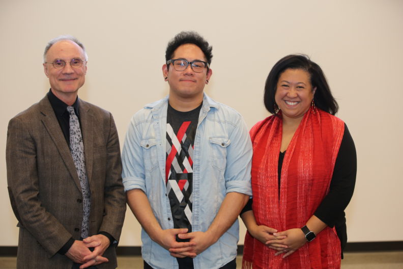Mike Trevisan, Jeremiah Sataraka, with Paula Groves Price