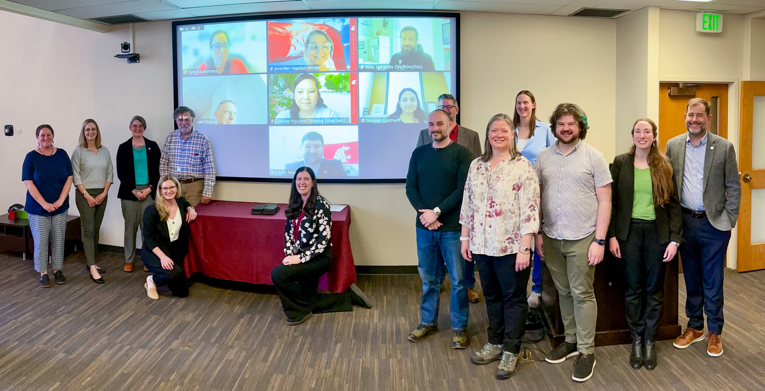 Faculty that became new members of the WSU Teaching Academy at the 2025 membership induction ceremony. Inductees that attended both in-person and virtually pose with WSU Provost and Executive Vice President T. Chris Riley-Tillman.