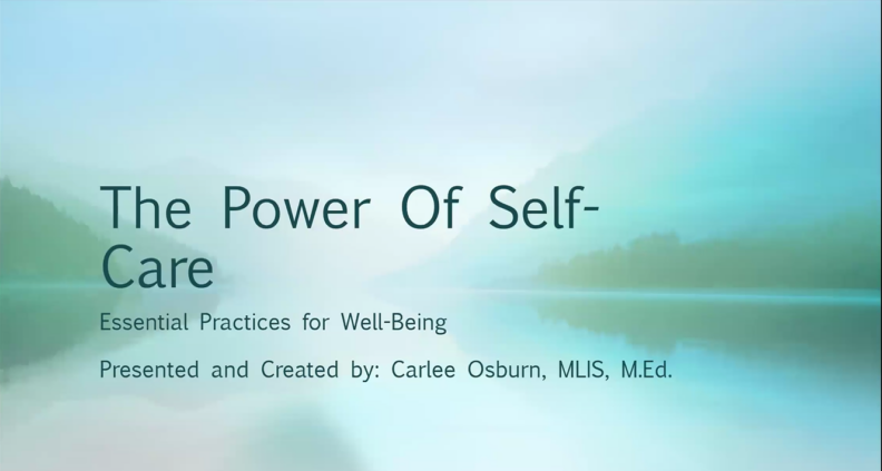 Image of presentation to APAC on The Power of Self Care