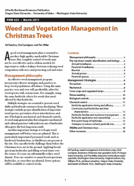 link to "weed and vegetation management in Christmas trees" above