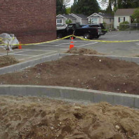 The new curb for the big bed.