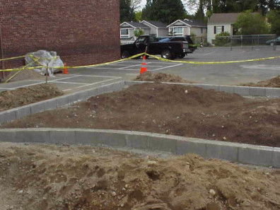 The new curb for the big bed.