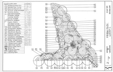 The original design scheme for the site. Note that it was modified to reflect plant availability.