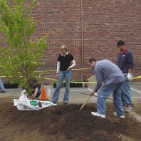 Preparing a hole for the katsura.