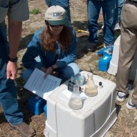 Ned Zaugg tests his sample for nitrate.