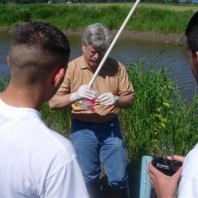At the buffer site, Dr. Dobrowolski samples from the Nookachamps.