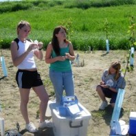 Students prepare samples for analysis.