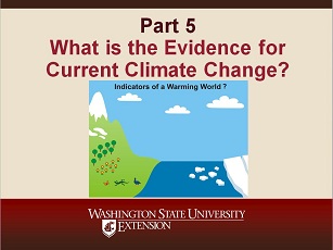 Climate Change Science Slideshow Part 5 - What is the Evidence for Current Climate Change?