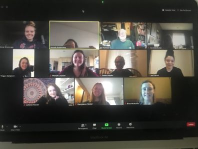 CUDS students attend a meeting on Zoom.