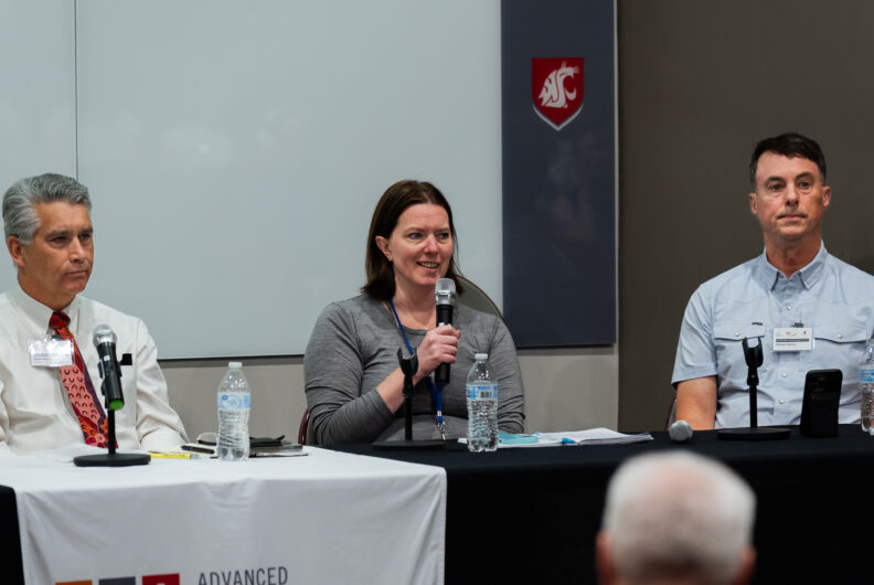 People sitting at a panel