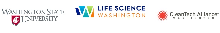WSU, Life Science Washington, and CleanTech alliance Washington logos