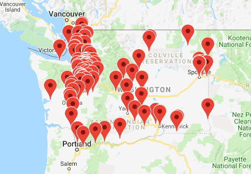 Explore the map of Farmers markets in Washington State