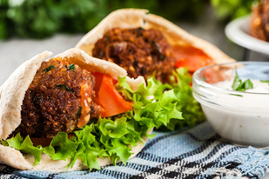 Falafel with Yogurt Sandwich