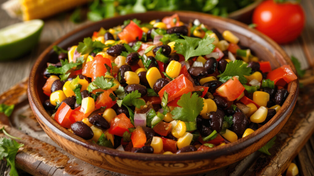 Black bean and corn dip.