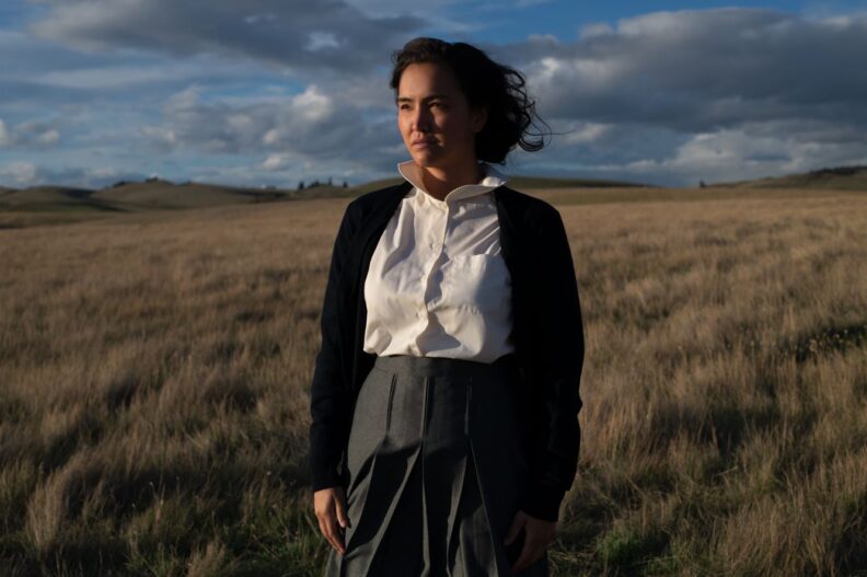 Grace Dove as Aline Spears in the film Bones of Crows.