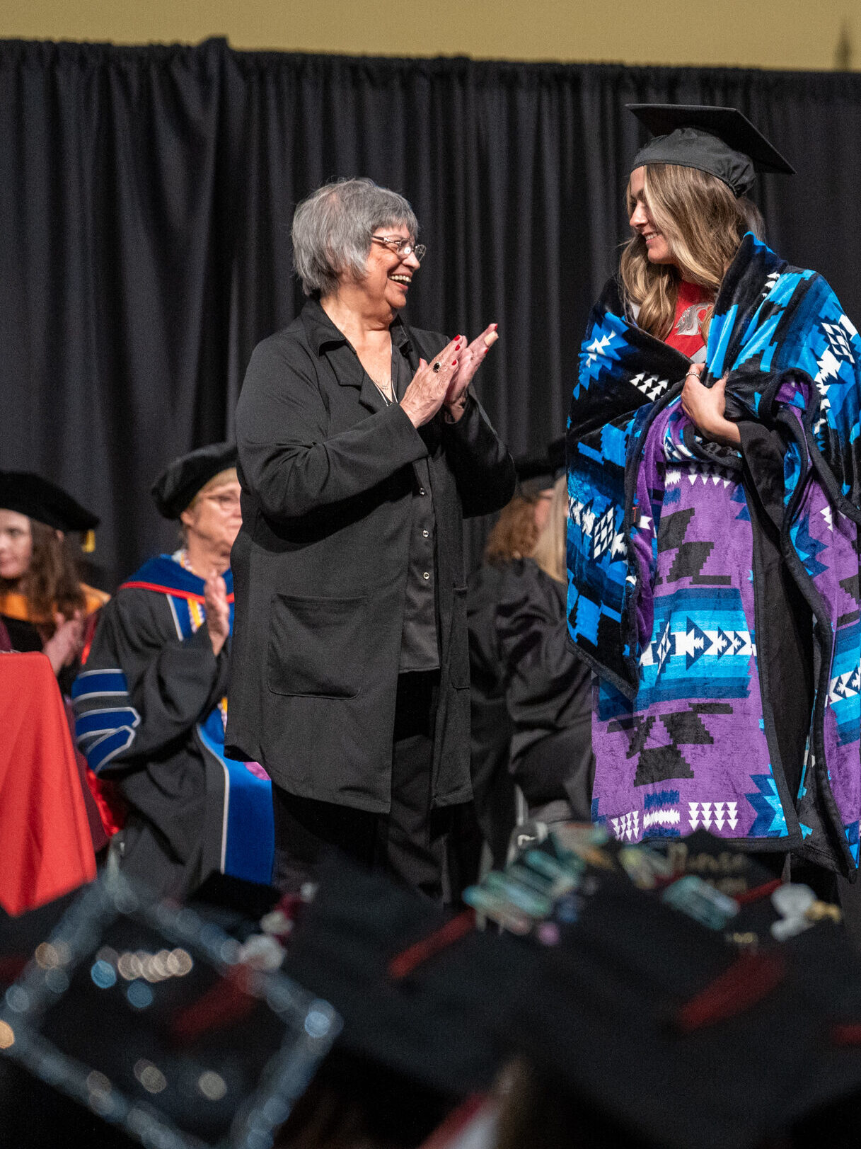 An NAHS blanketed during commencement ceremony.