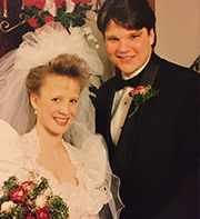 Leon and merrie at their wedding