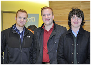 paul thompson with two students