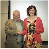 colleen terriff accepts award